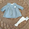 VESTIDO DE PANA VERDE CON POMPONES