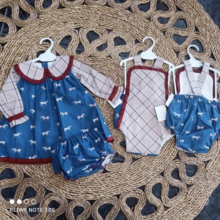 VESTIDO NIÑA COLECCION CABALLO +BRAGUITA