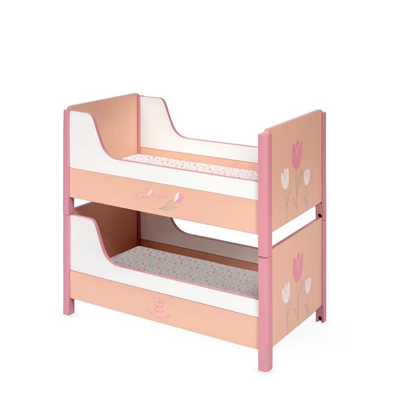 Litera Convertible de Madera para Muñecas Tulipe con Colchón DeCuevas 54274