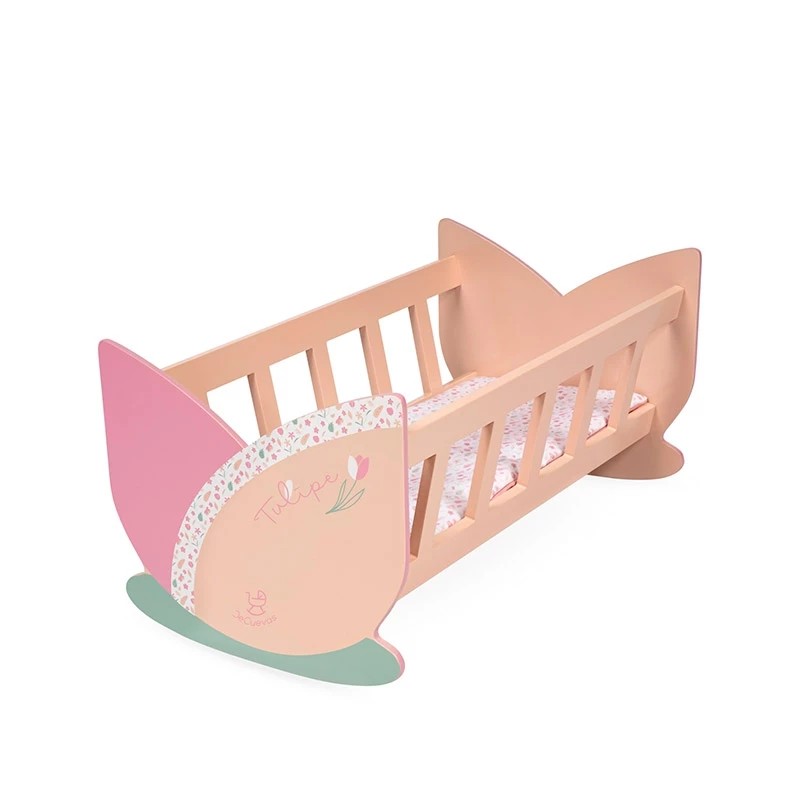 Cuna de Madera para Muñecas Tulipe con Colchón DeCuevas 55174
