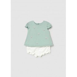 CONJUNTO 2 PIEZAS VERDE FLORES