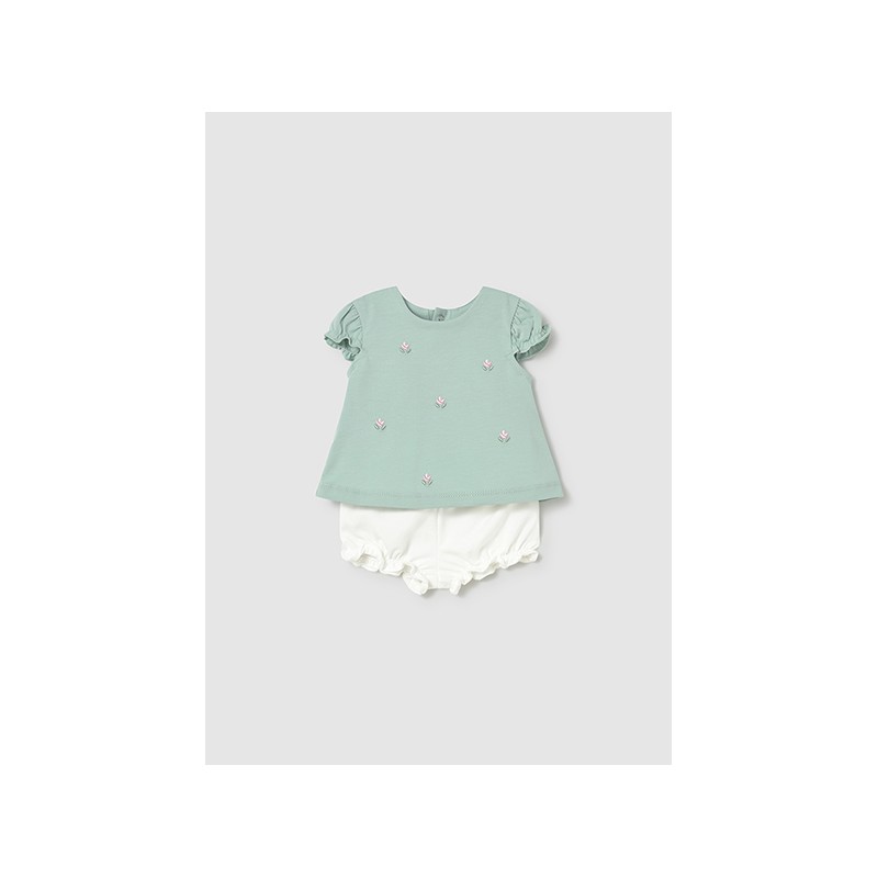 CONJUNTO 2 PIEZAS VERDE FLORES