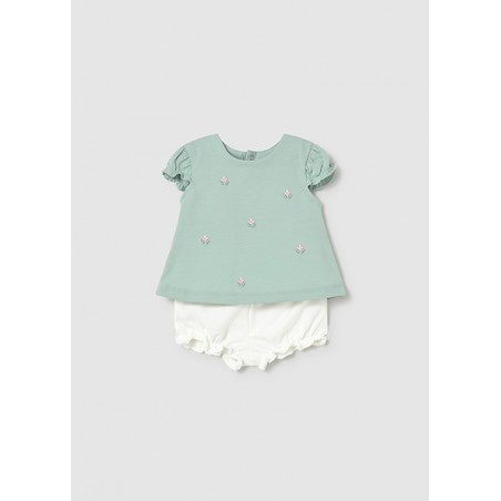 CONJUNTO 2 PIEZAS VERDE FLORES