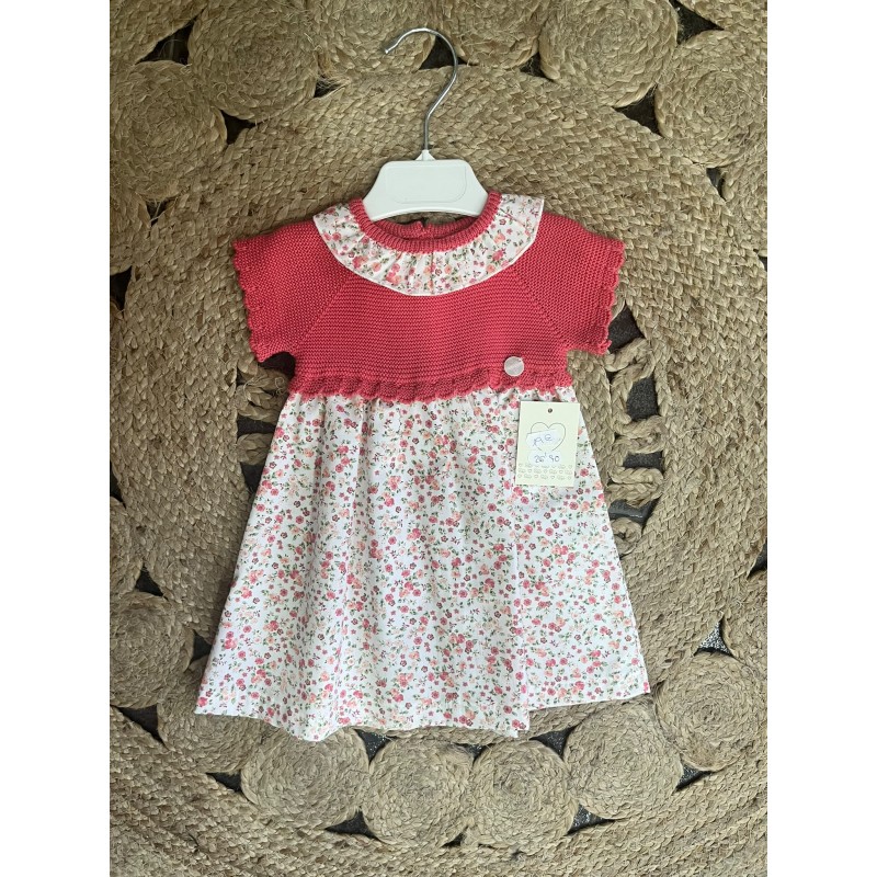 VESTIDO PUNTO TELA FLORES