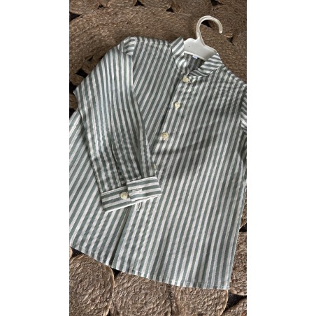 CAMISA CEREMONIA DETALLES DORADOS W009